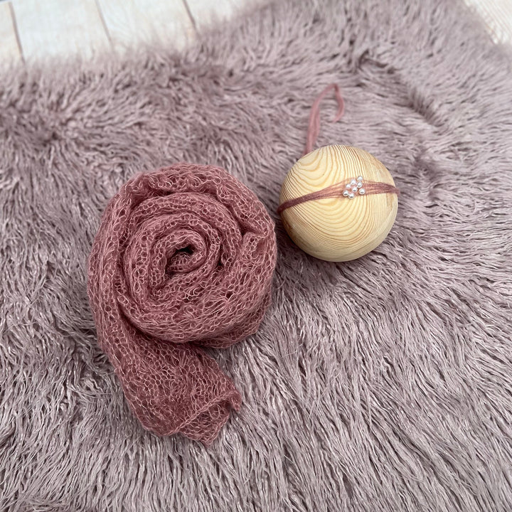 Outlet Slight Flaw Fur with Matched Wrap and Headwear Set