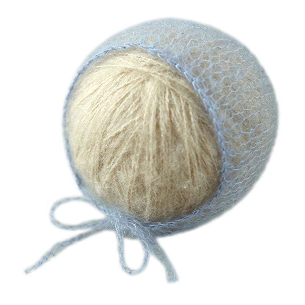 Newborn Baby Photo Prop Hand Knit Mohair Baby Bonnet - Don&Judy Newborn&Maternity photography props