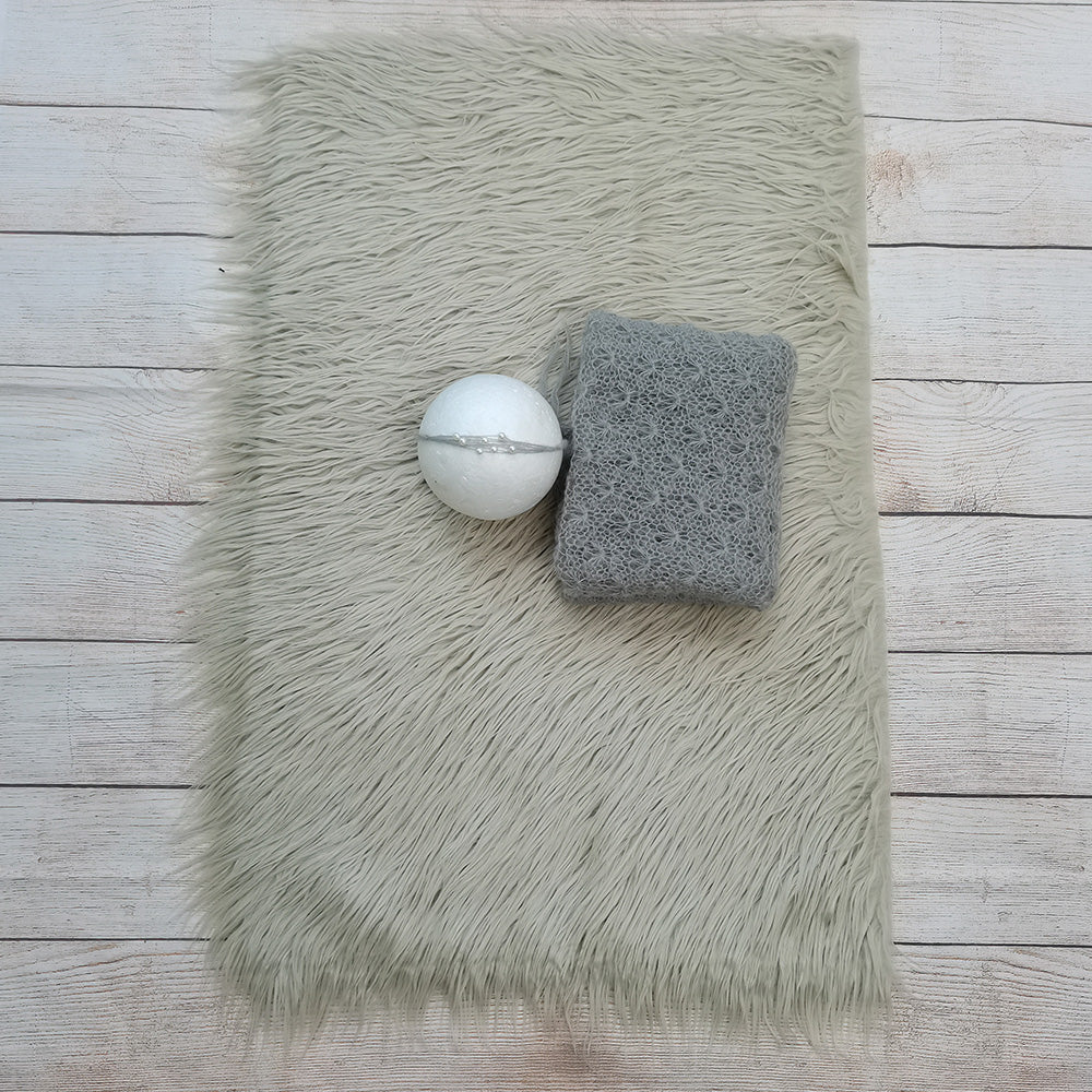 75X50com Faux Fur with Matched Wrap and Headwear Set