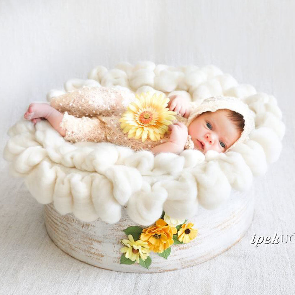 Hand Knit Chunky Wool Newborn Photo Blanket Newborn Blanket Backdrop Newborn Photo Props - Don&Judy Newborn&Maternity photography props