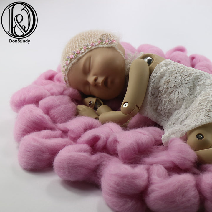 Hand Knit Chunky Wool Newborn Photo Blanket Newborn Blanket Backdrop Newborn Photo Props - Don&Judy Newborn&Maternity photography props
