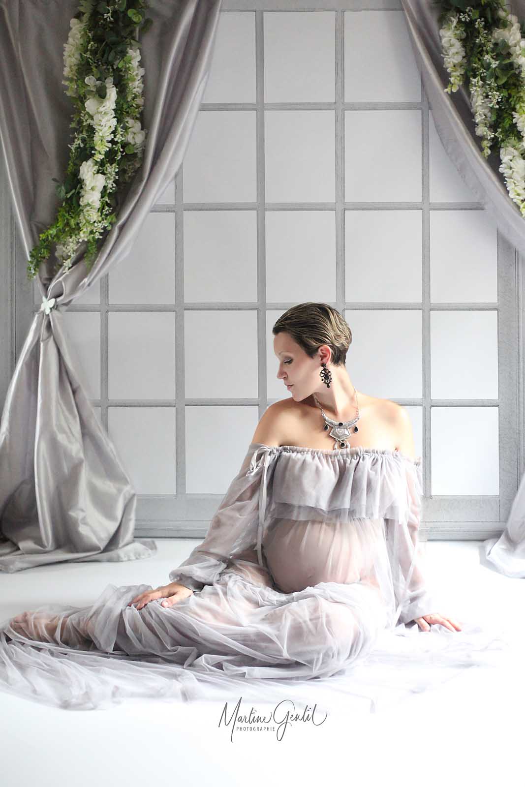 Grey Tulle Boob Tube Dress