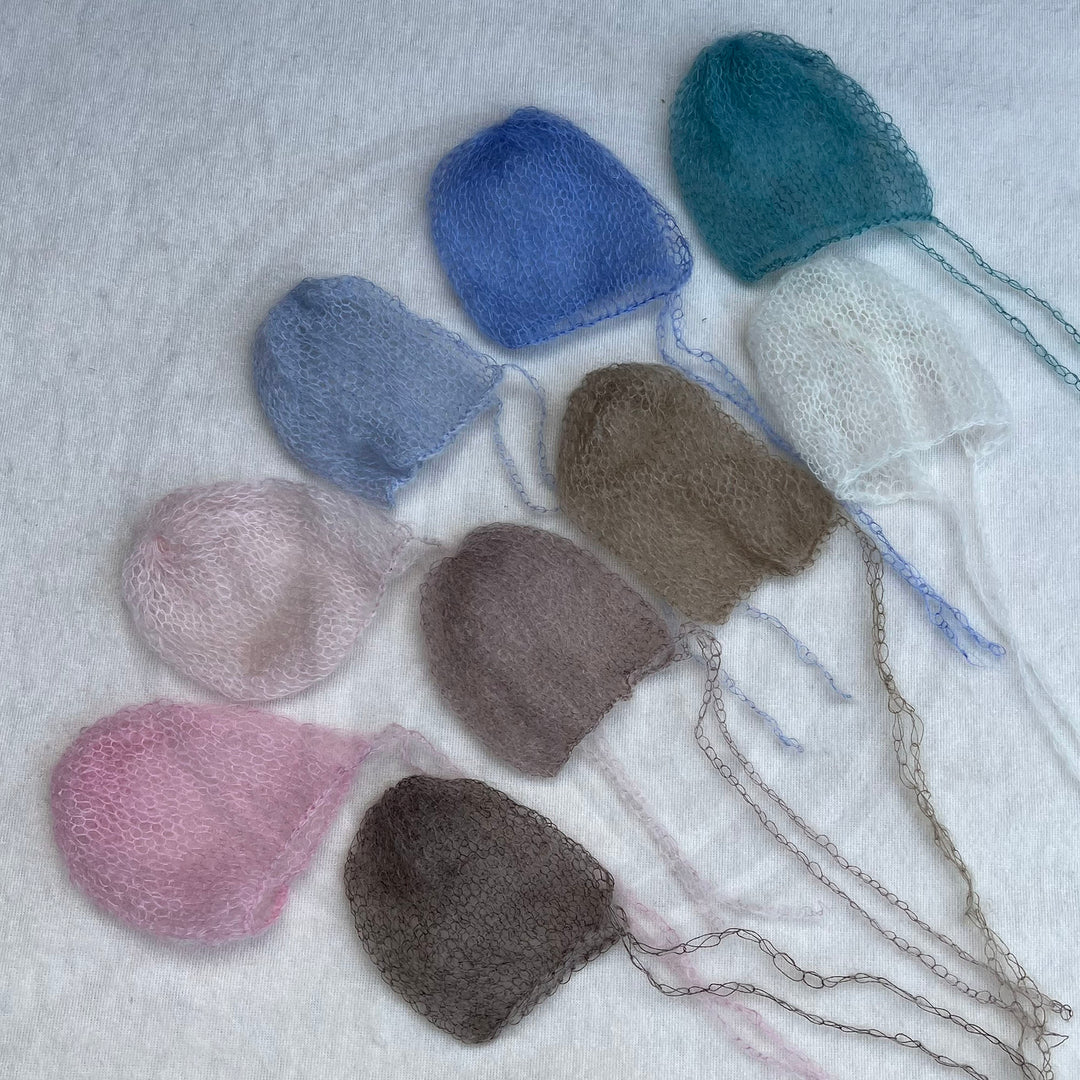 Knit Mohair Newborn Bonnet