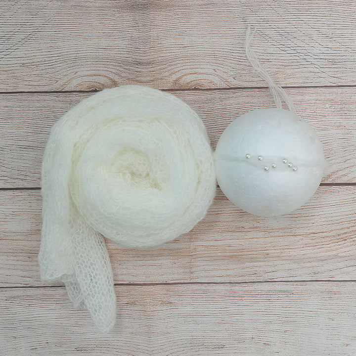 Stretchy Soft Knit Mohair Wrap with Headwear