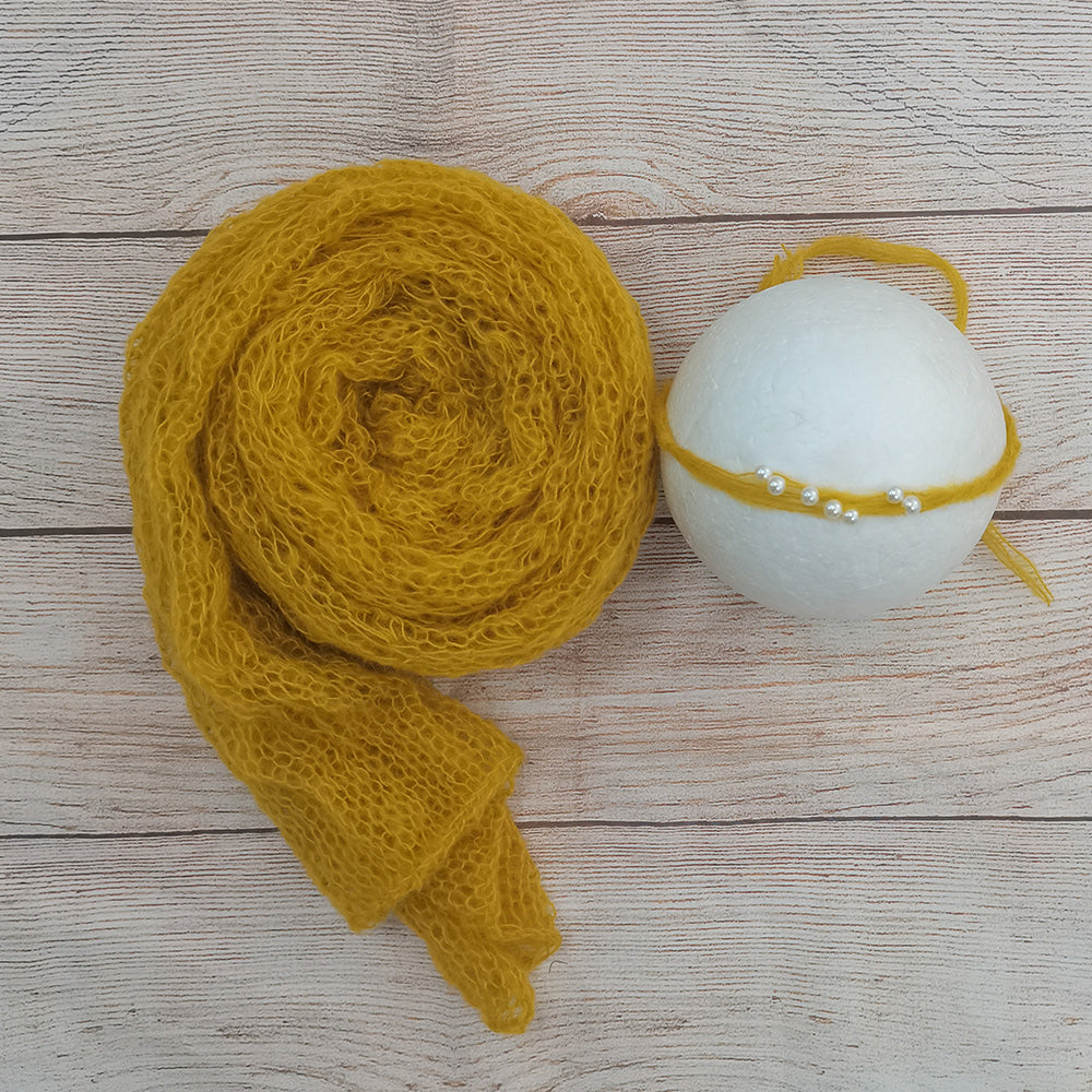 Stretchy Soft Knit Mohair Wrap with Headwear